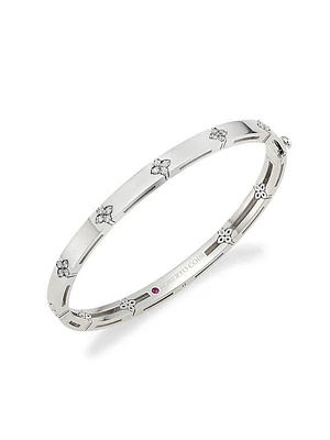 Love In Verona 18K White Gold & Diamond Bangle Bracelet