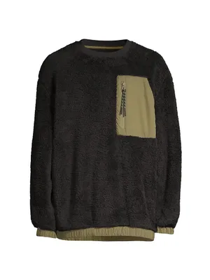 Niko Faux Shearling Crewneck Sweater