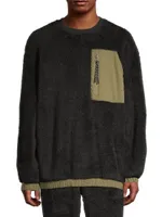 Niko Faux Shearling Crewneck Sweater