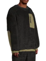 Niko Faux Shearling Crewneck Sweater