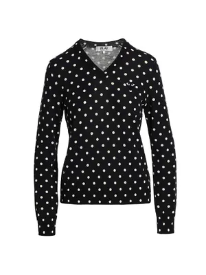 Polka Dot Wool Knit Sweater