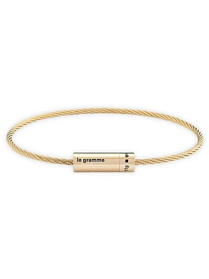 Unisex 11G Polished 18K Yellow Gold Cable Bracelet