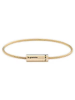 Unisex 11G Polished 18K Yellow Gold Cable Bracelet