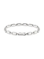 Unisex 25G Polished Sterling Silver Segment Bracelet