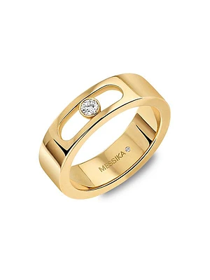 18K Yellow Gold & Diamond Wedding Band