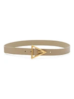 Triangle-Buckle Leather Belt