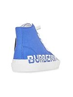 Kid's Logo Print High-Top Sneaker