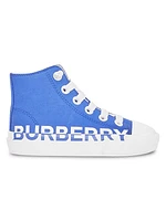 Kid's Logo Print High-Top Sneaker