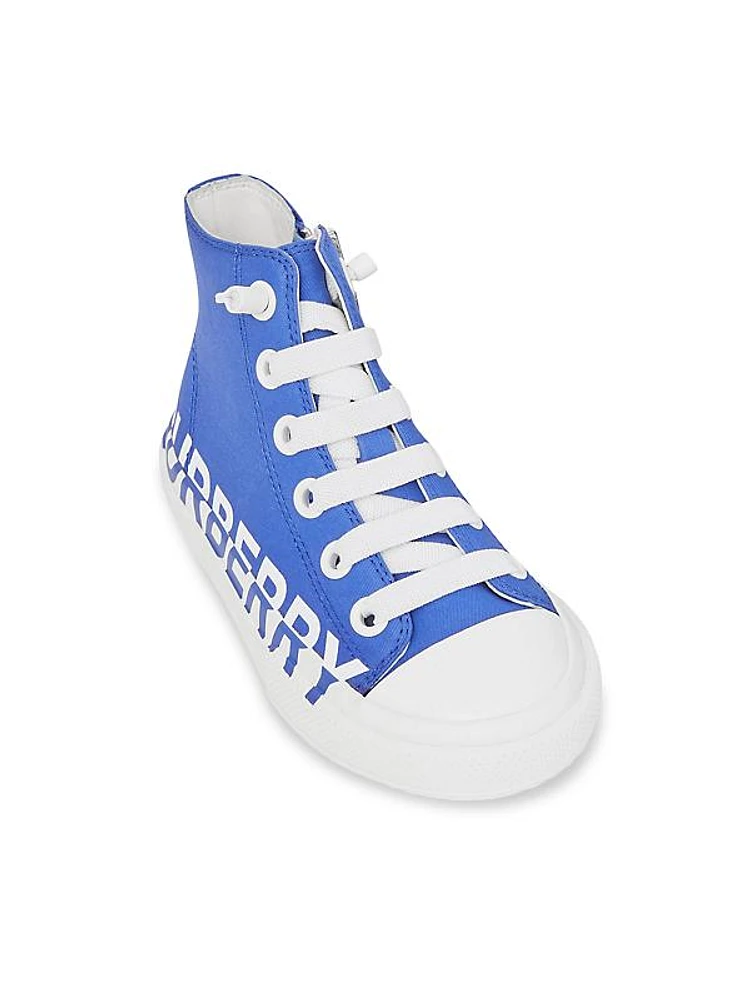 Kid's Logo Print High-Top Sneaker