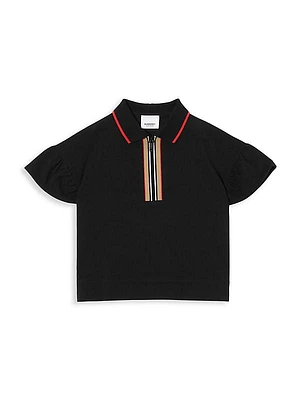 Little GIrl's & Girl's Icon Stripe Polo Shirt