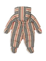 Baby's Icon Stripe Puffer Jumpsuit with Mittens