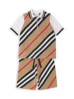 Little Boy's & Boy's Icon Stripe Merino Wool-Blend Polo Shirt