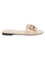 Logo Leather Slide Sandals