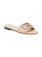 Logo Leather Slide Sandals