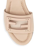 Logo Leather Slide Sandals