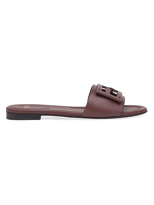 Logo Leather Slide Sandals