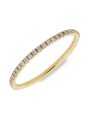 Classic 18K Yellow Gold & Diamond Thread Band Ring