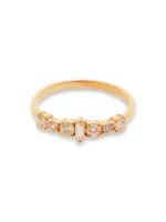 Cascade 18K Yellow Godl & Light Champagne Diamond Ring