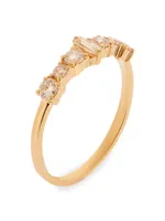 Cascade 18K Yellow Godl & Light Champagne Diamond Ring