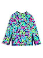 Little Kid's & Neon Turtle Long-Sleeve Rashguard