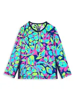 Little Kid's & Neon Turtle Long-Sleeve Rashguard