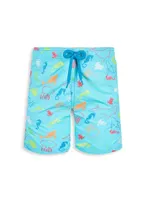 Little Boy's & 1999 Focus Embroidered Swim Trunks