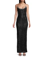 Beaded Column Gown