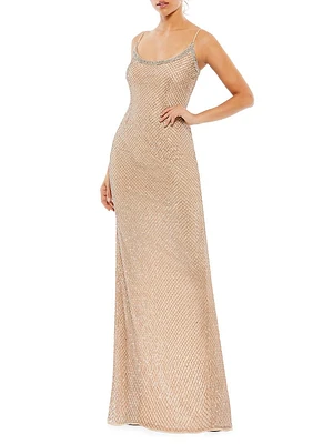 Beaded Column Gown