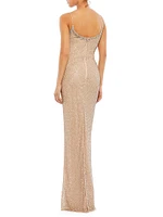 Beaded Column Gown