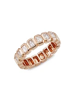 18K Rose Gold & Emerald Diamond Bezel Ring