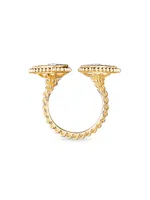 Plume De Paon 18K Rose Gold & 0.23 TCW Diamond Cuff Ring