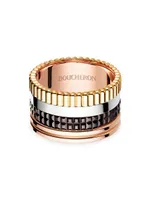 Unisex Quatre Classique Tri-Tone 18K Gold & PVD Large Ring