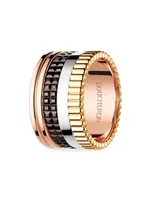 Unisex Quatre Classique Tri-Tone 18K Gold & PVD Large Ring