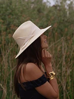 Gardenia Straw Fedora Hat