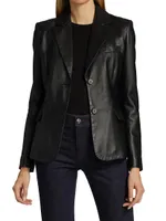 Fenice Two-Button Leather Jacket