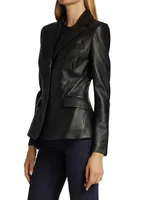 Fenice Two-Button Leather Jacket