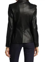 Fenice Two-Button Leather Jacket