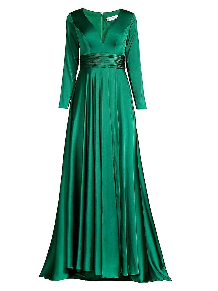 Satin Empire Waist Ballgown