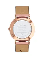 Perry Rose Goldtone Leather Strap Watch