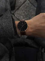 Legacy Slim Grizzly Brown Leather Strap Watch