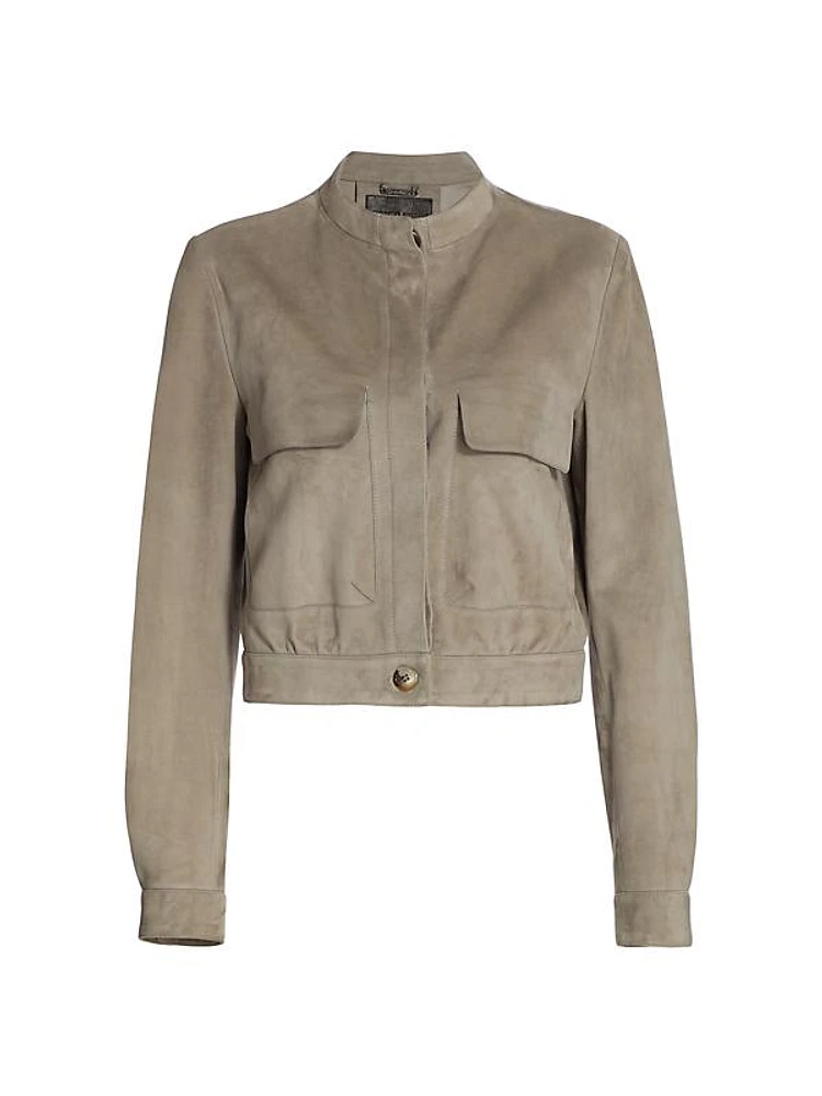 Patch-Pocket Suede Jacket