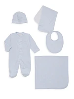 5-Piece Baby Boy's Simple Stripe Gift Set