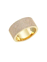 Twist 18K-Gold-Plated & Cubic Zirconia Ring