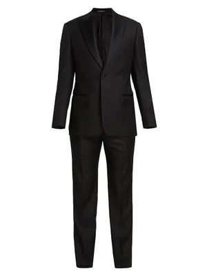 Peak Lapel Single-Button Suit