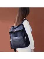 Alyssa Leather Diaper Bag Backpack