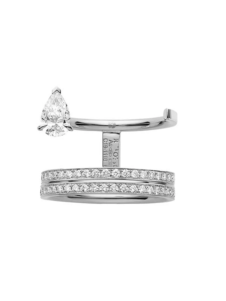 Serti Sur Vide 18K White Gold & 0.98 TCW Diamond Ring