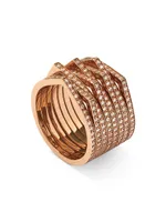 Antifer 18K-Pink-Gold & 1.15 TCW Diamond Row Ring