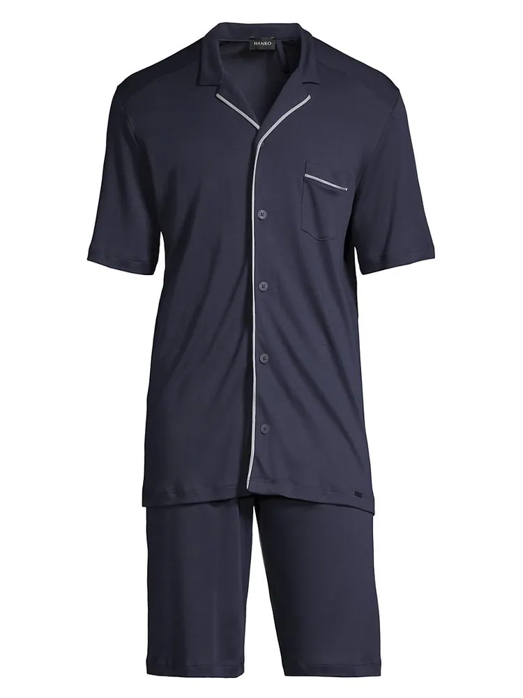 2-Piece Piped Trim Pajama Set