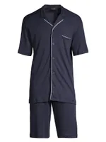 2-Piece Piped Trim Pajama Set