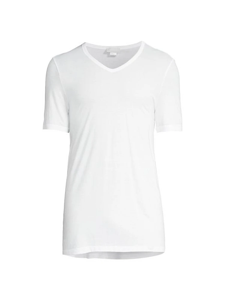 Mercerized Cotton V-Neck T-Shirt